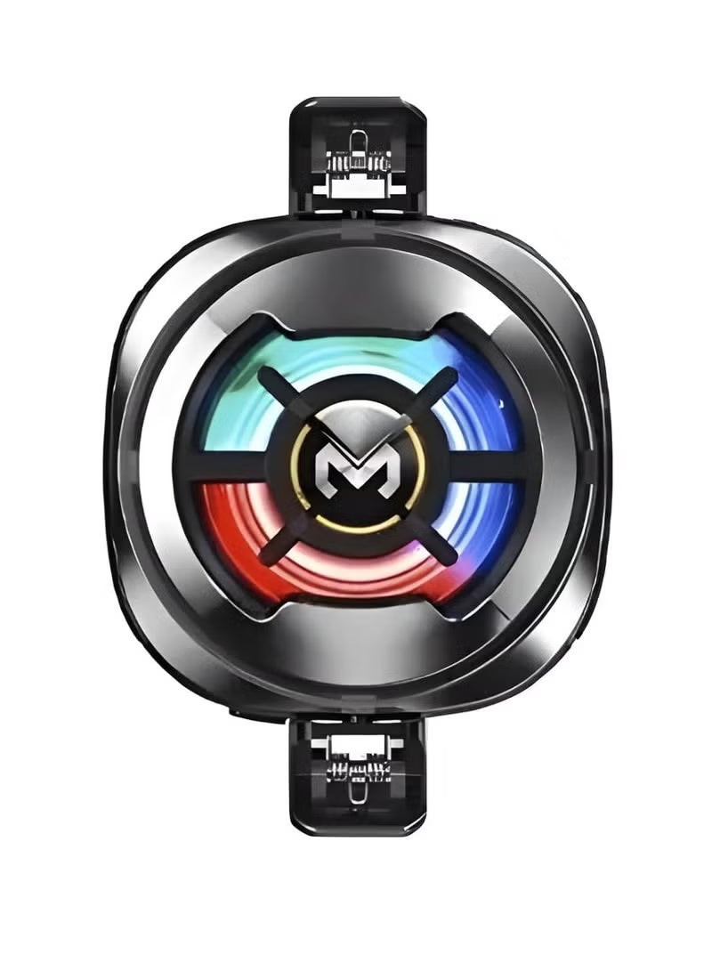 Memo Magnetic Mobile Phone Cooler CX06 , 2-in-1 Magnetic & Clip Mount, Semiconductor Radiator with Digital Temperature Display, 3-Speed Silent Fan, RGB LED Gaming Design, Universal for iOS & Android - Image 1